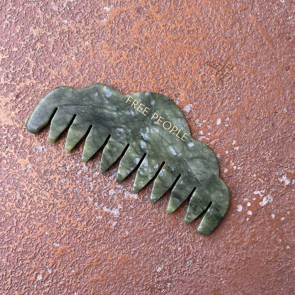 NEW free people green marble hair comb / brush
